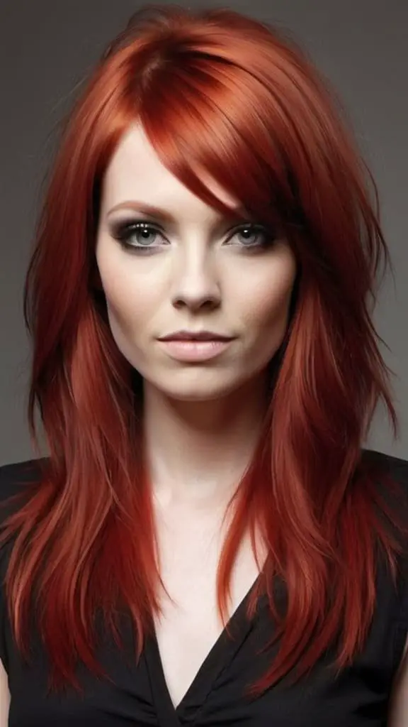 Long Shag Cut Nifty Red Hairstyles