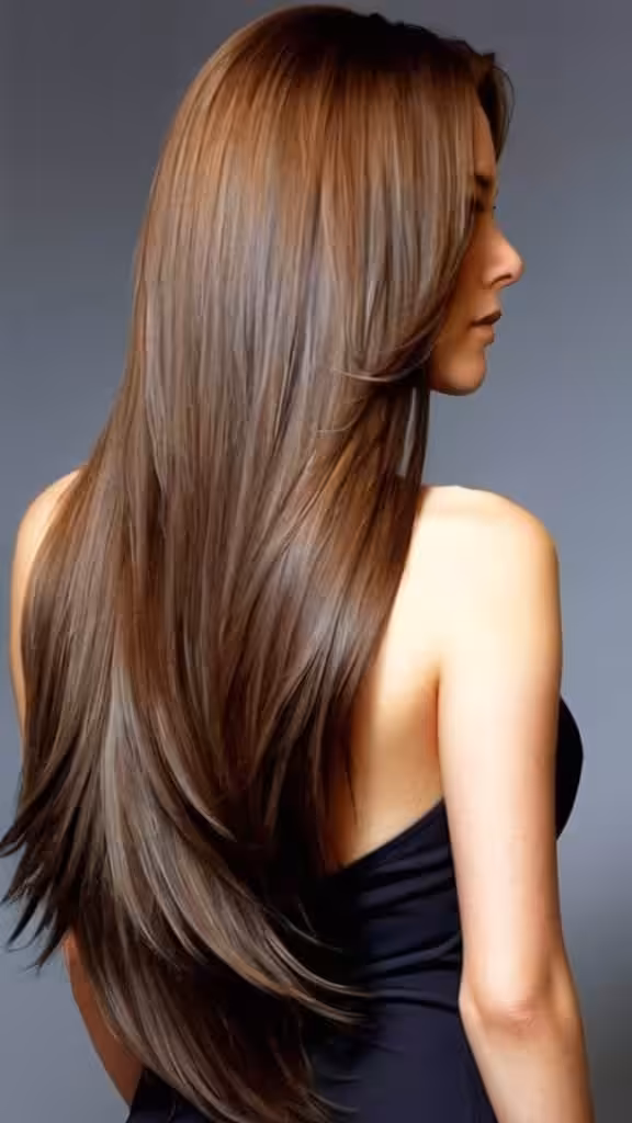 Long V-Cut Layers Layered Hairstyles for Long Hair