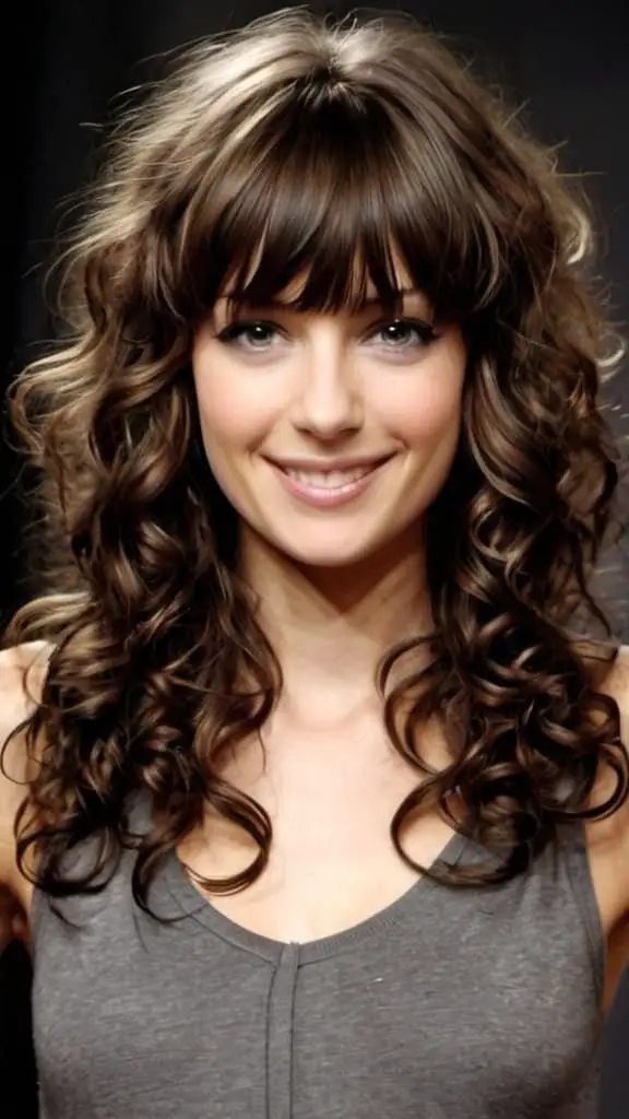 Longer Layers for Curly Hair Long Layered Haircuts with Bangs