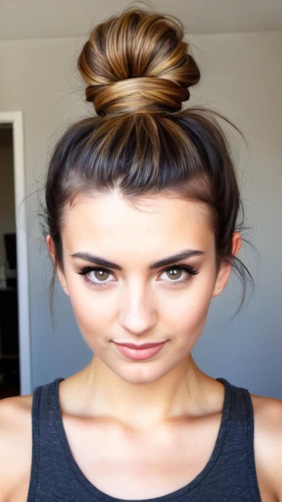 Messy Top Knot Creative Updo Ideas for Short Hair