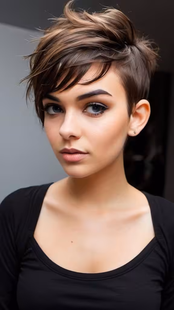 Messy Undercut Pixie with Bangs women undercut hairstyle