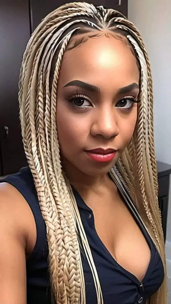 Micro Box Braids Hairstyles for Long Natural Hair