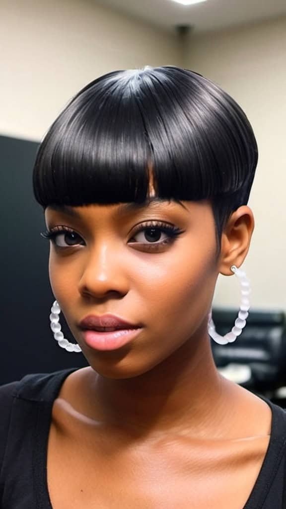 Micro Bubble Bob Short Hairstyles for Black Women