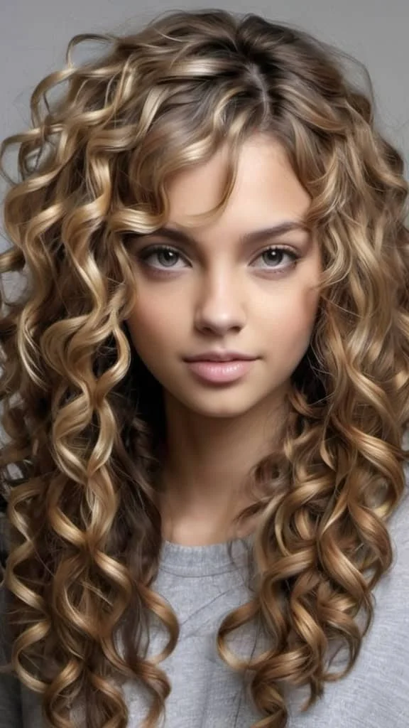 Middle-Parted Curly Hair Long Curly Hairstyles