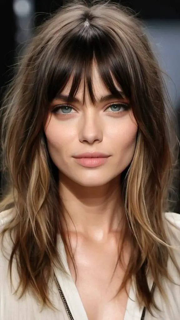 Middle Parted Long Messy Layers with Bangs Long Layered Haircuts Layered Haircuts For Long Hair