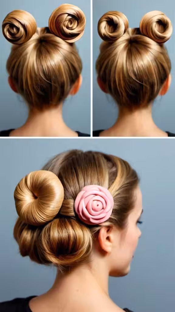 Mini Rosette Buns Creative Updo Ideas for Short Hair