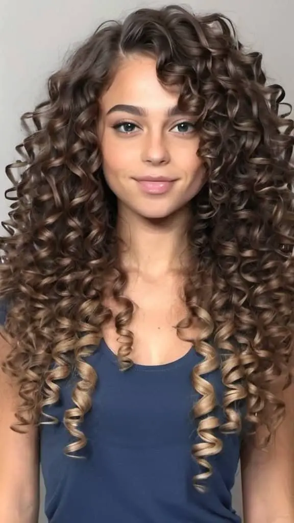 Money Piece on Long Curly Hair Long Curly Hairstyles
