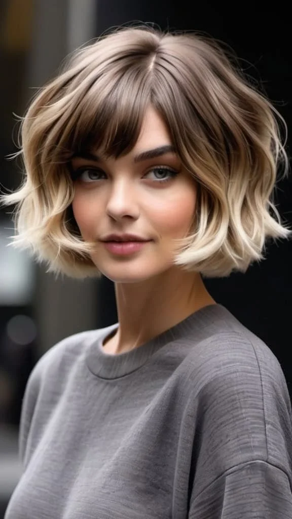 Mushroom Bob Short Wavy Hairstyles