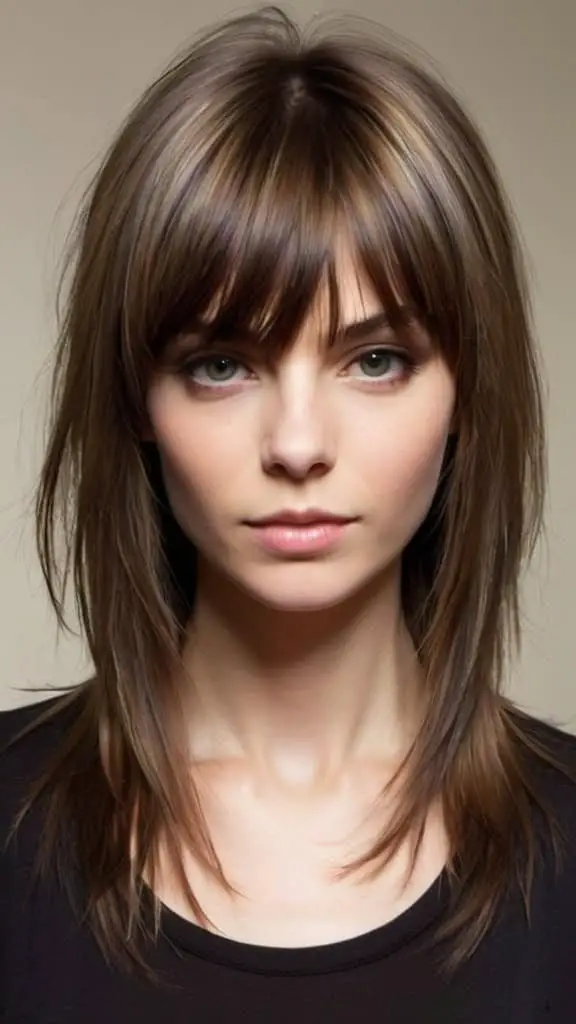 Piece-y Fringe with Chunky Layers Hairstyles for Long Thin Hair