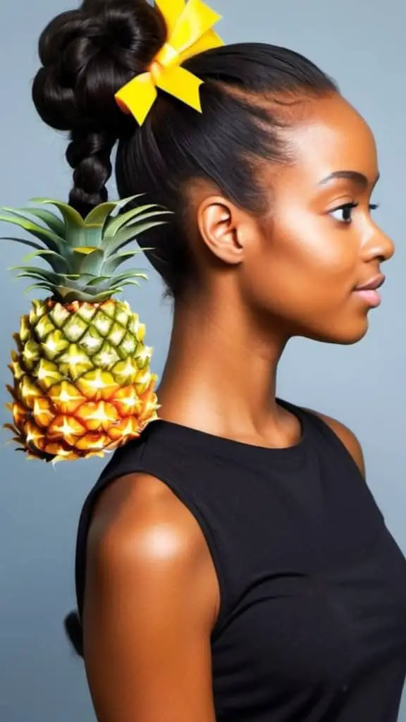 Pineapple Ponytail Hairstyles for Long Natural Hair