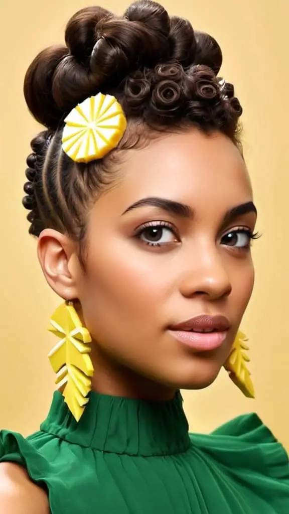 Pineapple Updo Natural Hairstyles for Short Hair