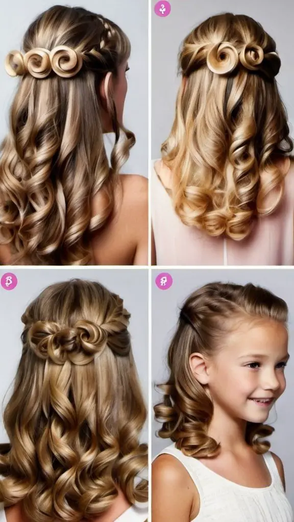Pinned Back Curls Short Hairstyles for Girls of All Ages