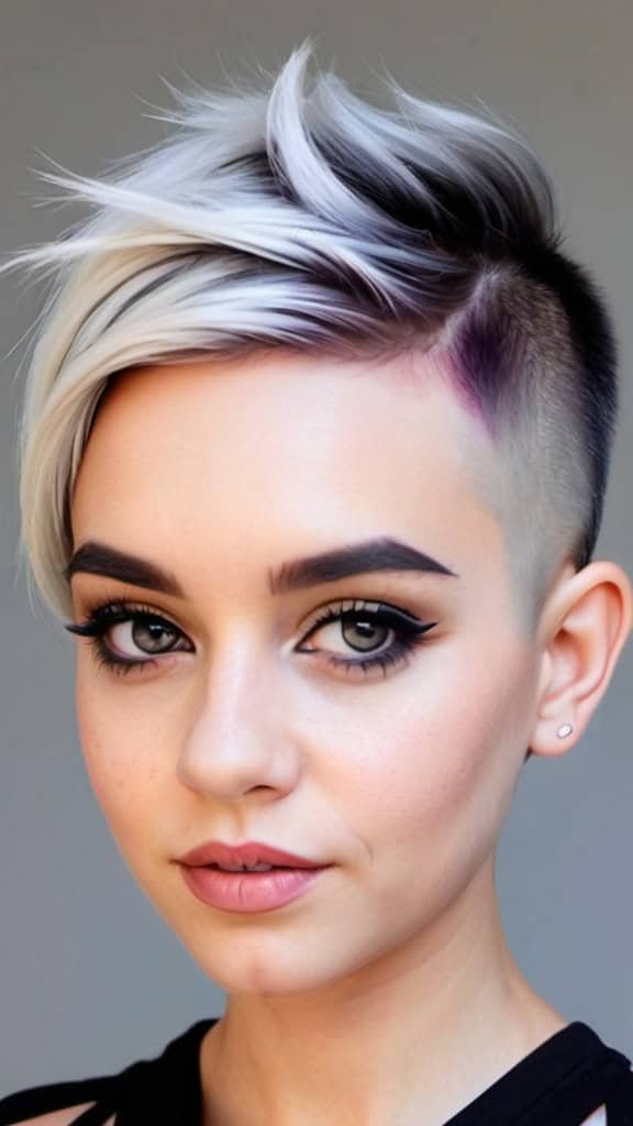 Pixie with Abstract Shaved Lines women undercut hairstyle