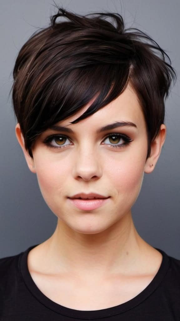Pixie with Asymmetrical Bangs Pixie Haircuts for Thick Hair