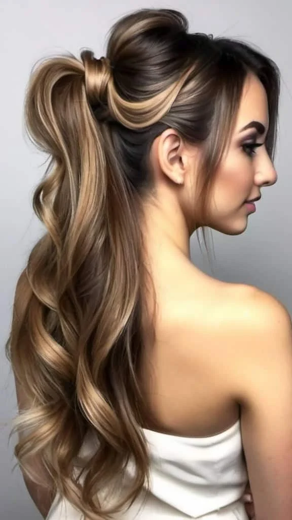 Pull-Through Half Pony Half Up Half Down Hairstyles for Short Hair