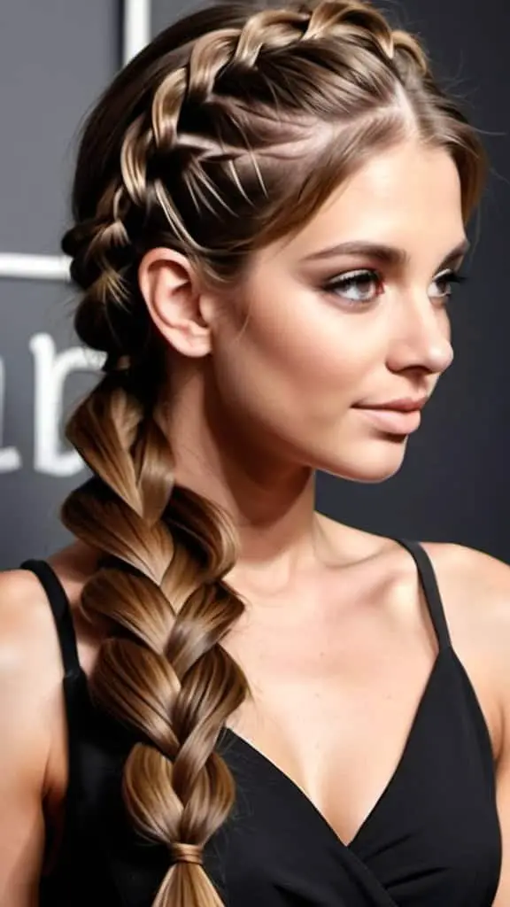 Pulled-Apart Braid Long Brown Hairstyles