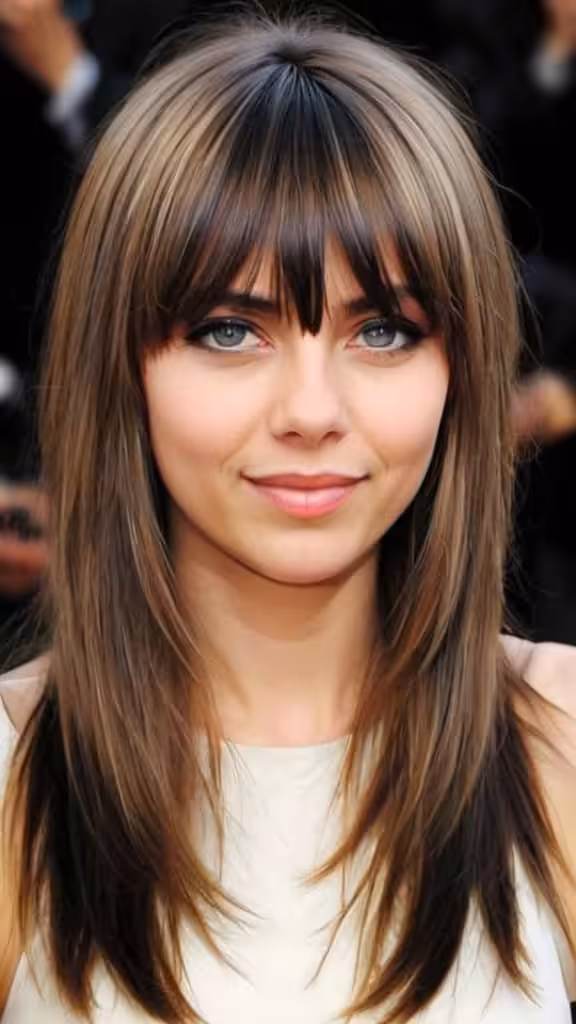 Relaxed Layered Bangs Long Open Hair Hairstyles