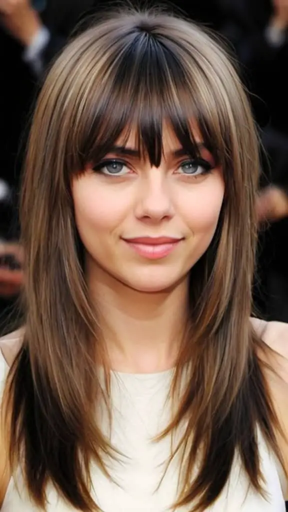 Relaxed Layered Bangs Long Open Hair Hairstyles