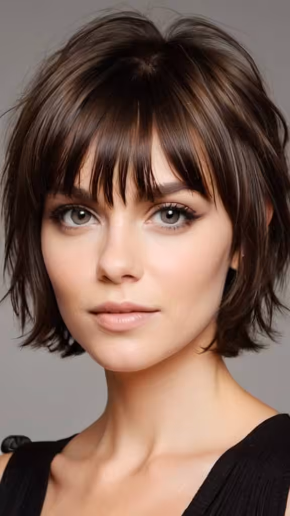 Shag With Wispy Bangs Short Hair with Bangs