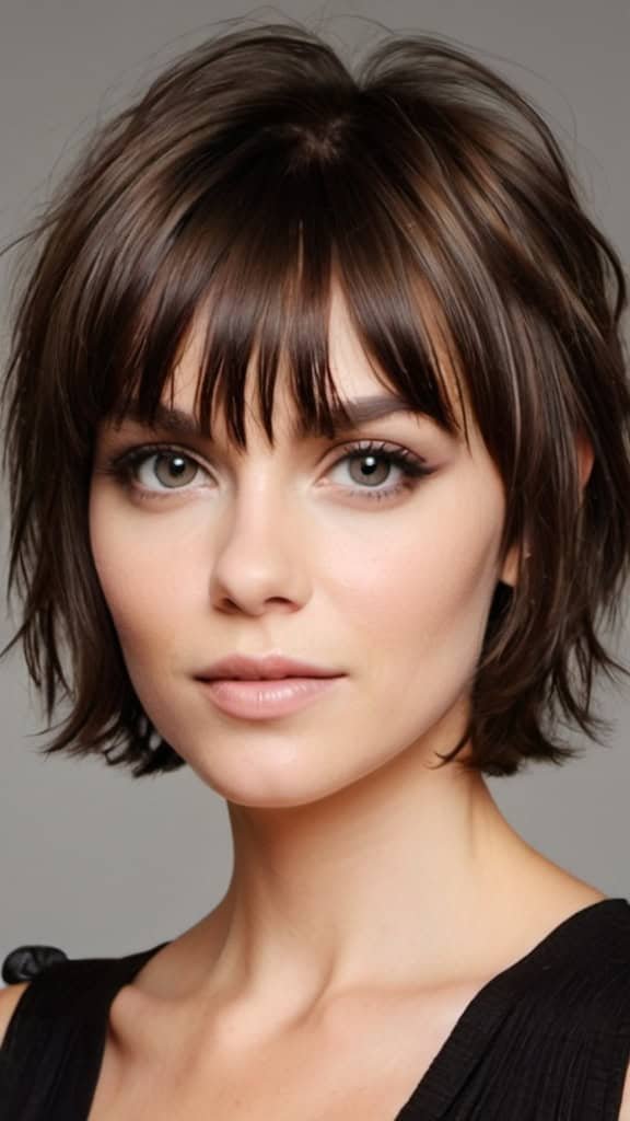 Shag With Wispy Bangs Short Hair with Bangs