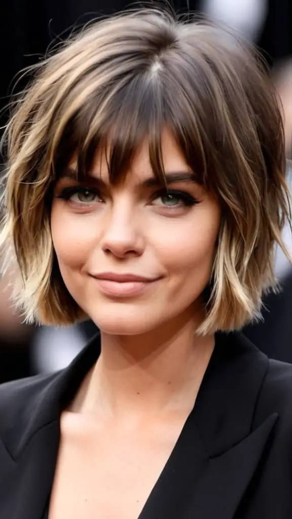 Shaggy Bob with Balayage Balayage Short Hair Looks