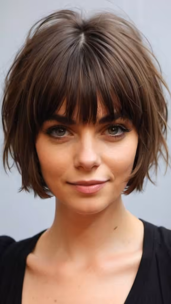 Shaggy Bob with Bangs Short Hairstyles for Fine Hair