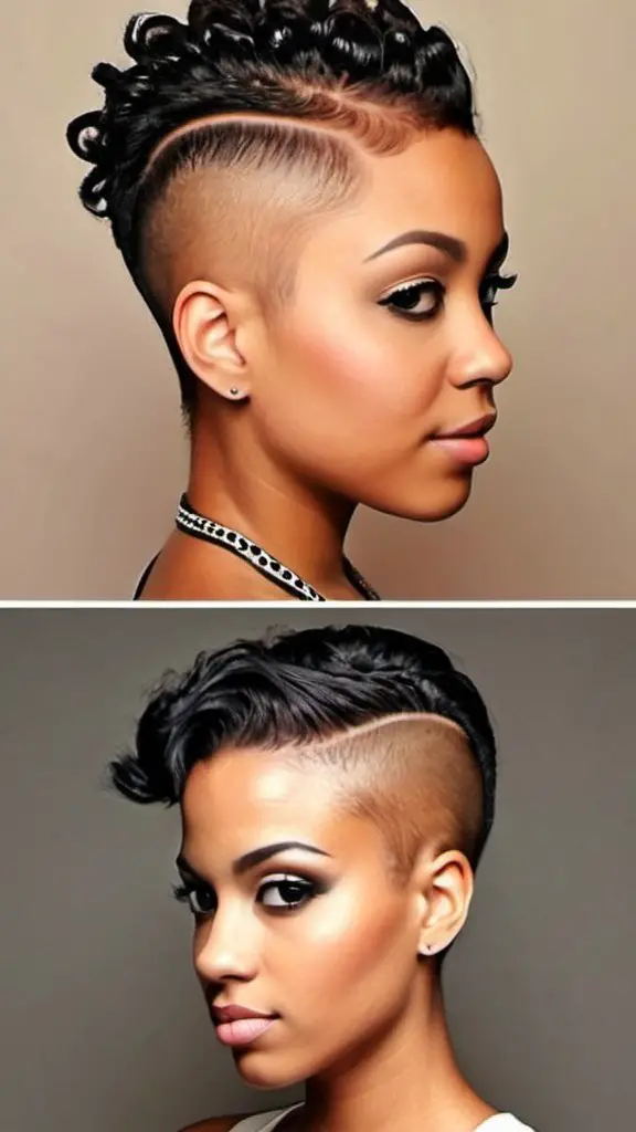 Shaved Sides Natural Hairstyles for Short Hair