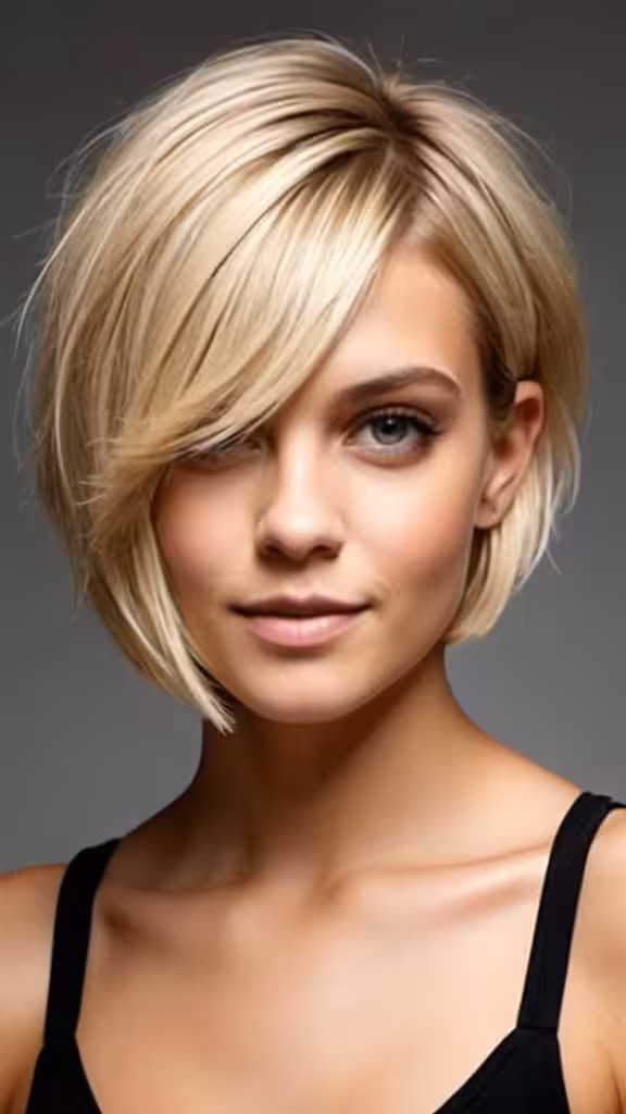 Short Blonde Asymmetric Bob Style Short Blonde Hairstyles