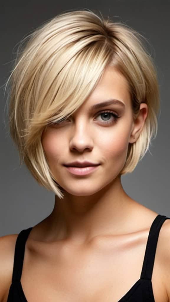 Short Blonde Asymmetric Bob Style Short Blonde Hairstyles
