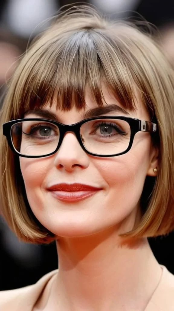 Short Blunt Bob with Bangs Gray hair hairstyles