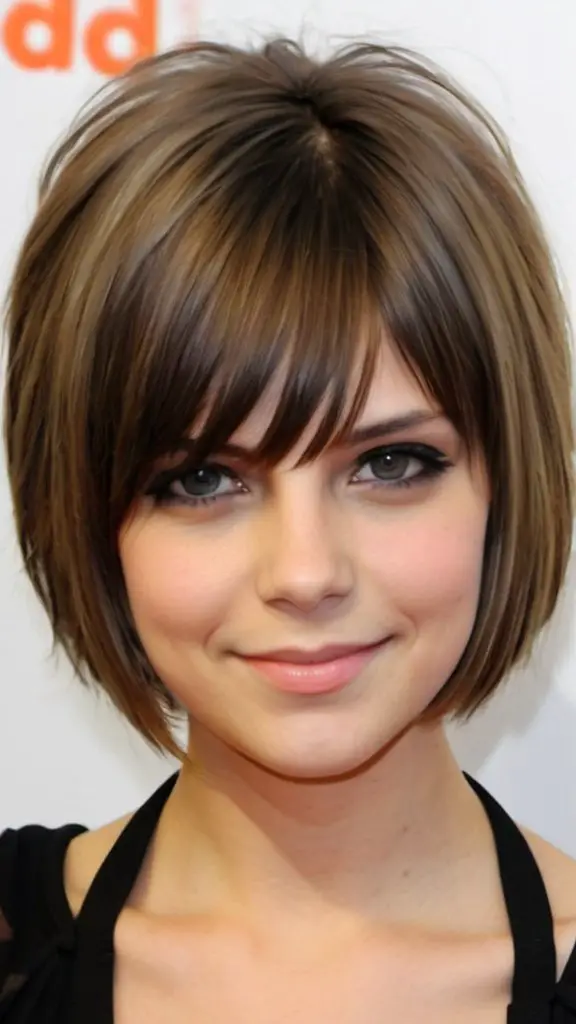 Short Hair with Long Side Bangs Short Hairstyles for Girls of All Ages