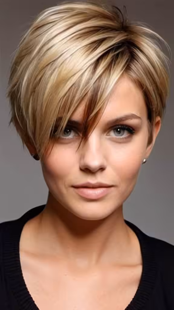 Short Piecey Haircut with Dark Roots Short Blonde Hairstyles