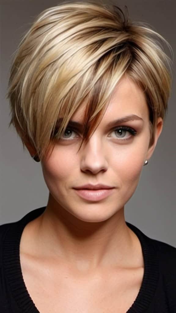 Short Piecey Haircut with Dark Roots Short Blonde Hairstyles