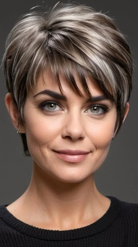 Short Salt and Pepper Shag Haircut Short Hairstyles for Fine Hair