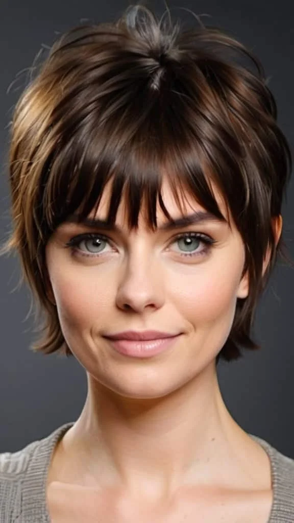 Short Shag with Bangs Short Hairstyles for Fine Hair