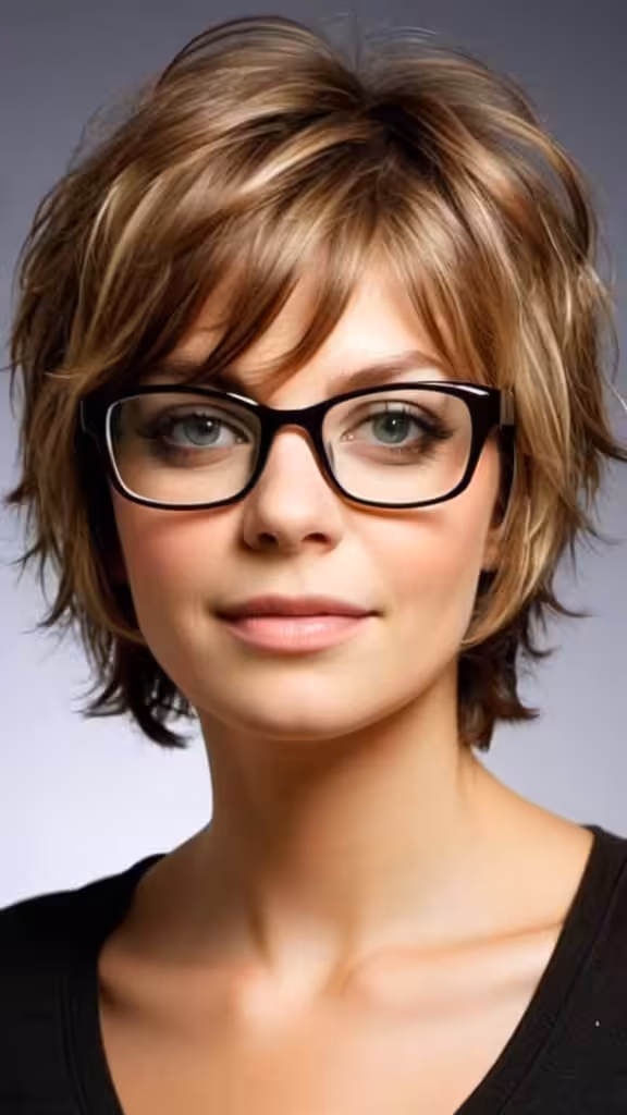Short Shagged Bob Short Hairstyles For Women With Glasses