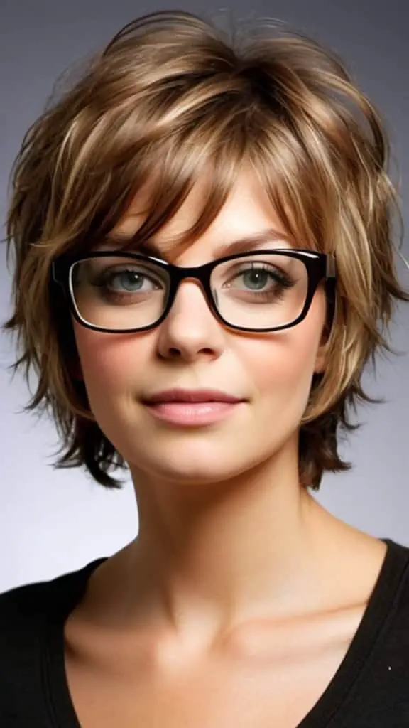 Short Shagged Bob Short Hairstyles For Women With Glasses