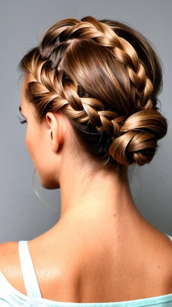 Side Braid Bun Creative Updo Ideas for Short Hair