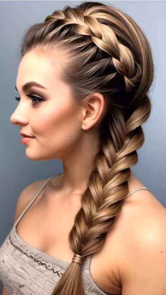 Side Braid Embellished Blowout Long Hairstyles for Women with Round Faces