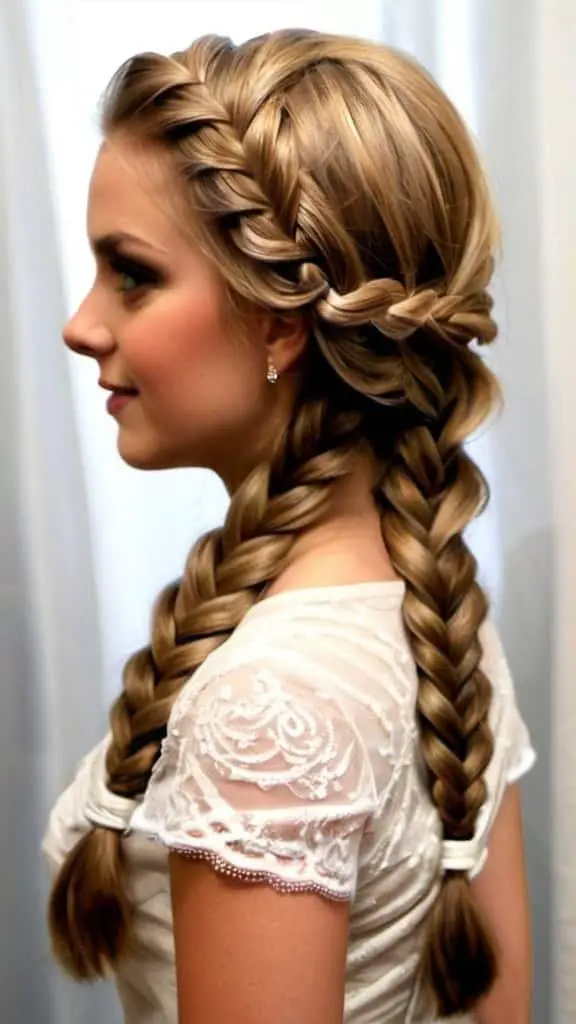 Side Fishtail Braid Prom Hairstyles for Long Hair