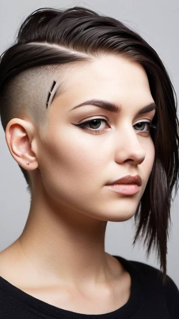 Side Part Undercut women undercut hairstyle