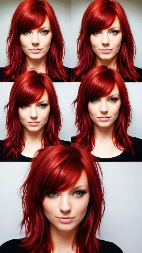 Side Swept Banged Red Hair Nifty Red Hairstyles