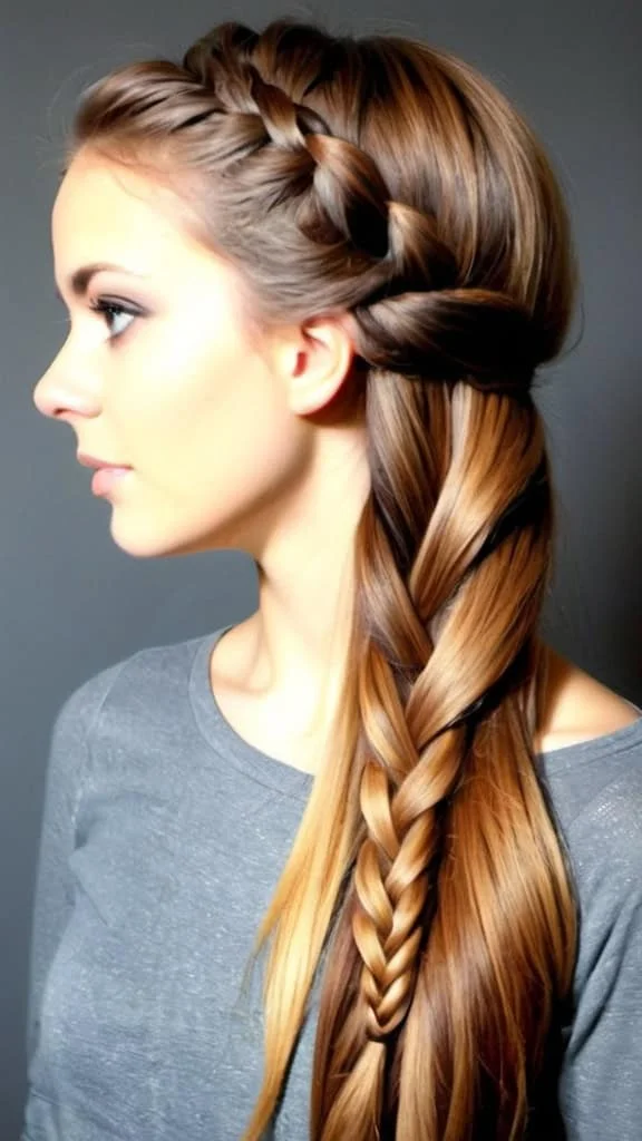 Side Waterfall Braid Fall Hairstyles for the Autumn