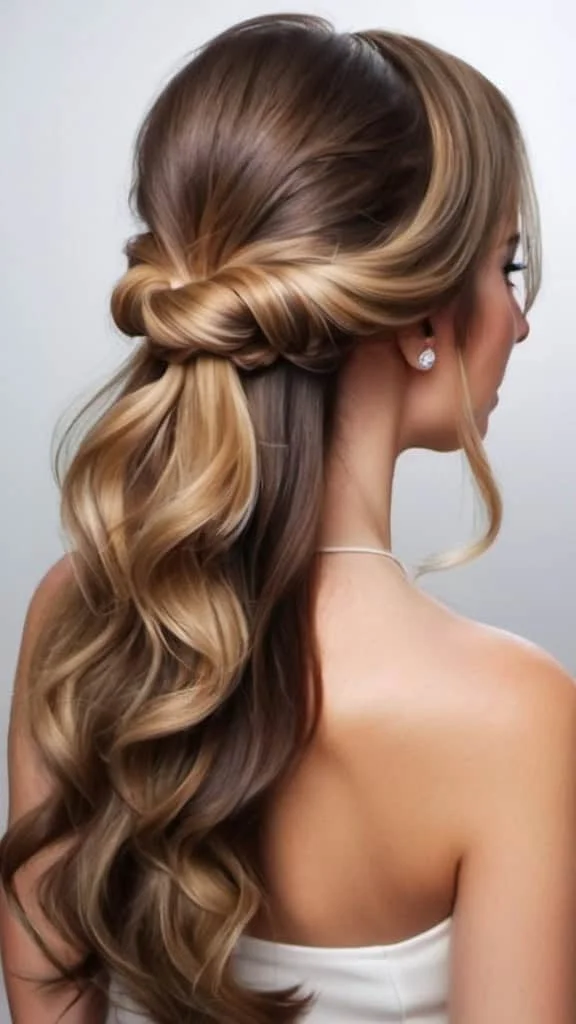 Simple Knot Half Up Half Down Hairstyles for Short Hair