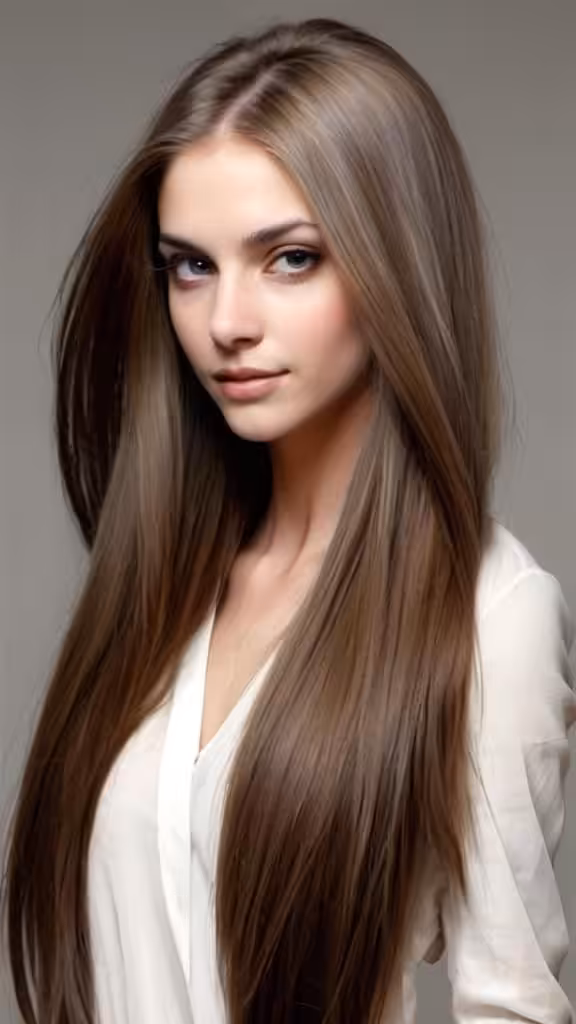 Sleeked Down Locks Long Open Hair Hairstyles