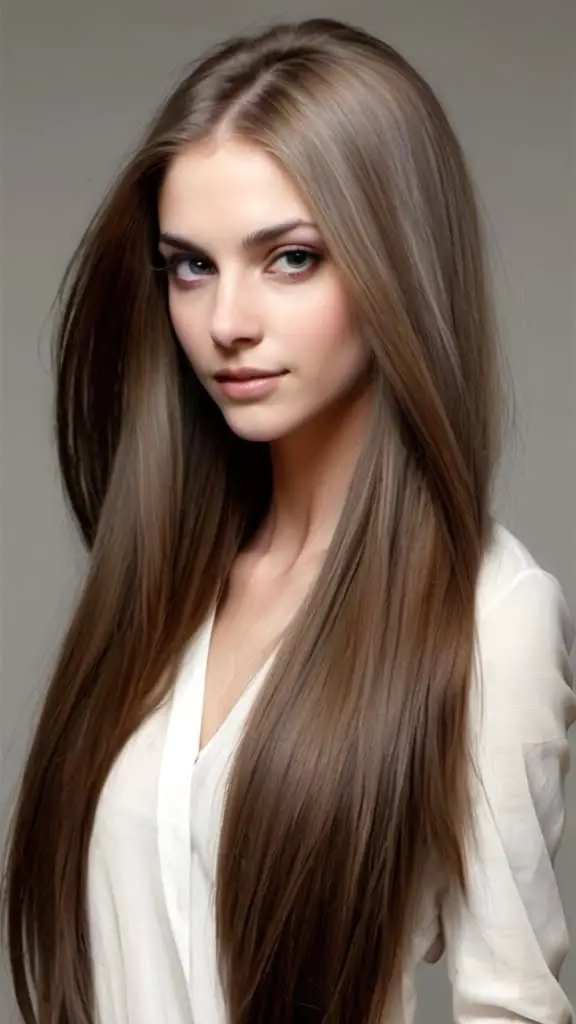 Sleeked Down Locks Long Open Hair Hairstyles