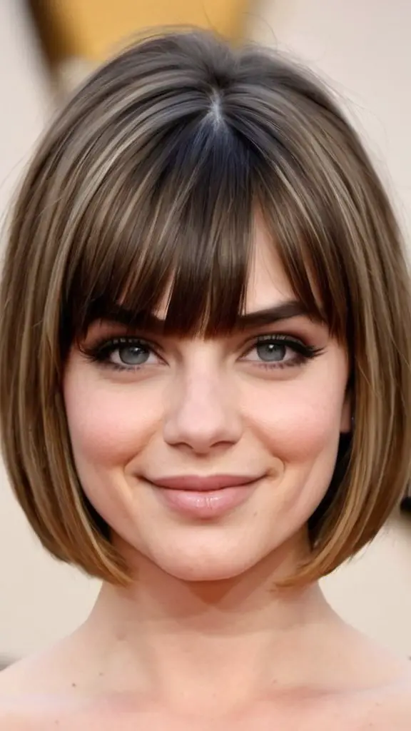 Square Bob and Light Bangs Short Hairstyles for Girls of All Ages