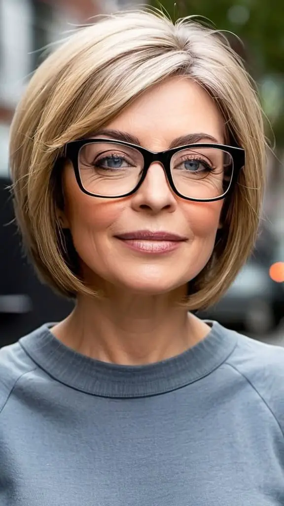 Stacked Bob Short Hairstyles For Women With Glasses