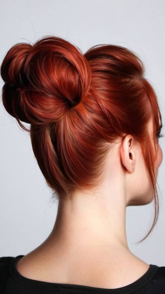 Stacked-Up Bun For Red Hair Nifty Red Hairstyles