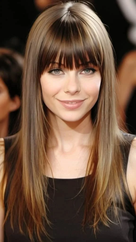 Straight Bangs with Long Hair Hairstyles for Long Straight Hair